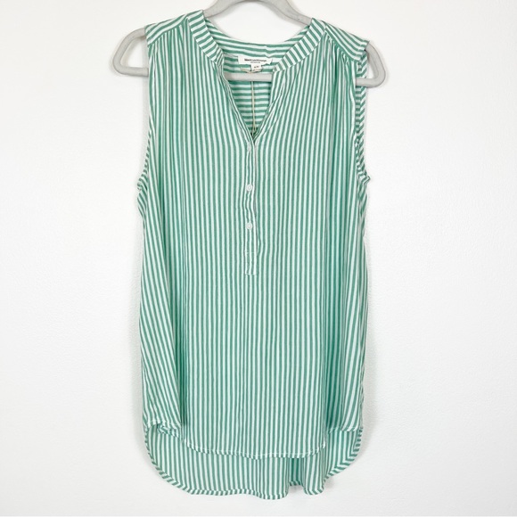 beachlunchlounge Tops - Beach Lunch Lounge Kammara Sleeveless Top Green & White Striped Size Small NWT